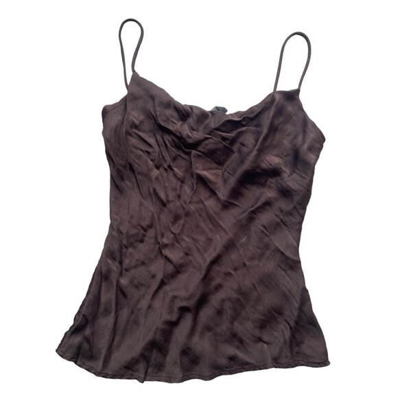 Zara Basic women's Small S SM Brown Spaghetti Strap Tank Top - Picture 1 of 8